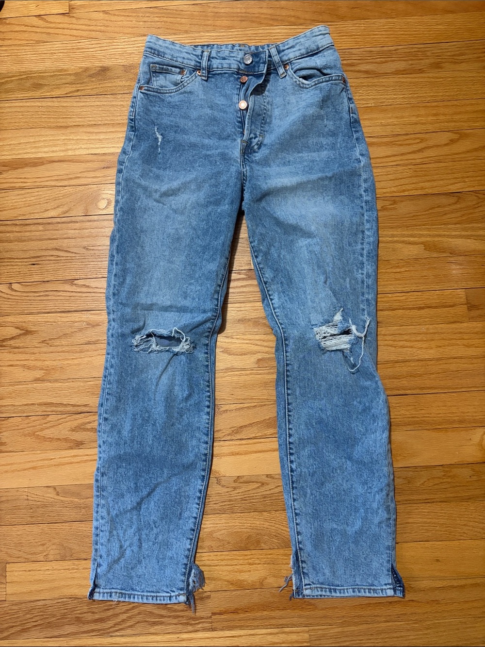 H&M Light Blue Distressed Jeans